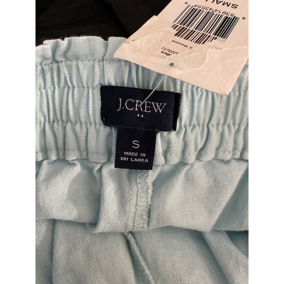 NWT J. Crew Pull On Wide Leg Pants Women Size S Light Blue Cotton/Linen Blend - Picture 2 of 11